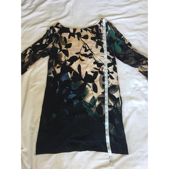 Anthropologie Maeve Dresses Size XS Shaded Garden Floral Long Sleeve Black Green - Picture 11 of 11